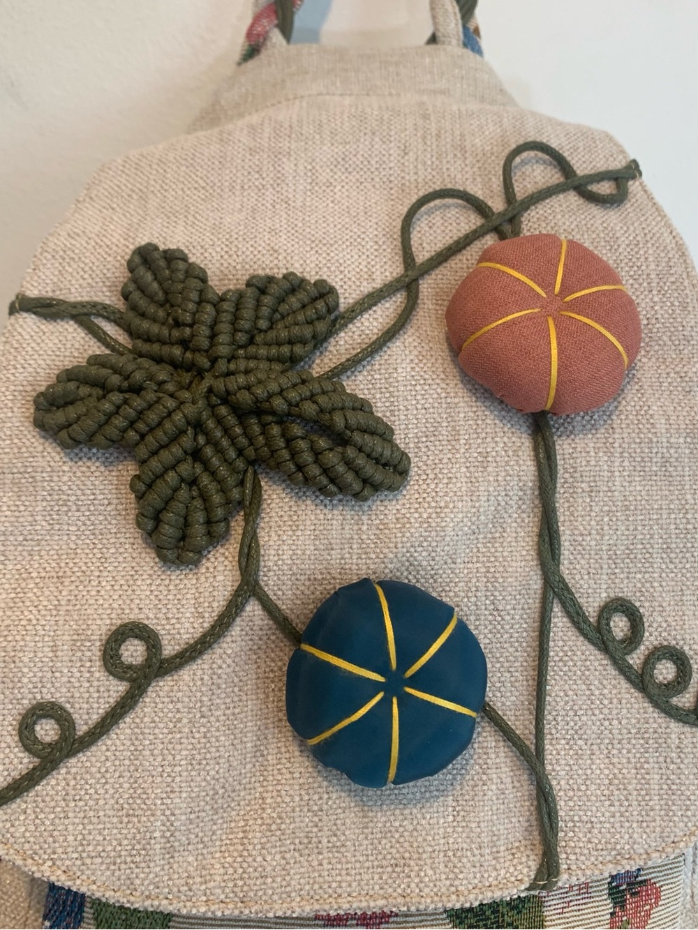 Cute Boho Small Backpack Handknit Bag - Picture 3 of 12